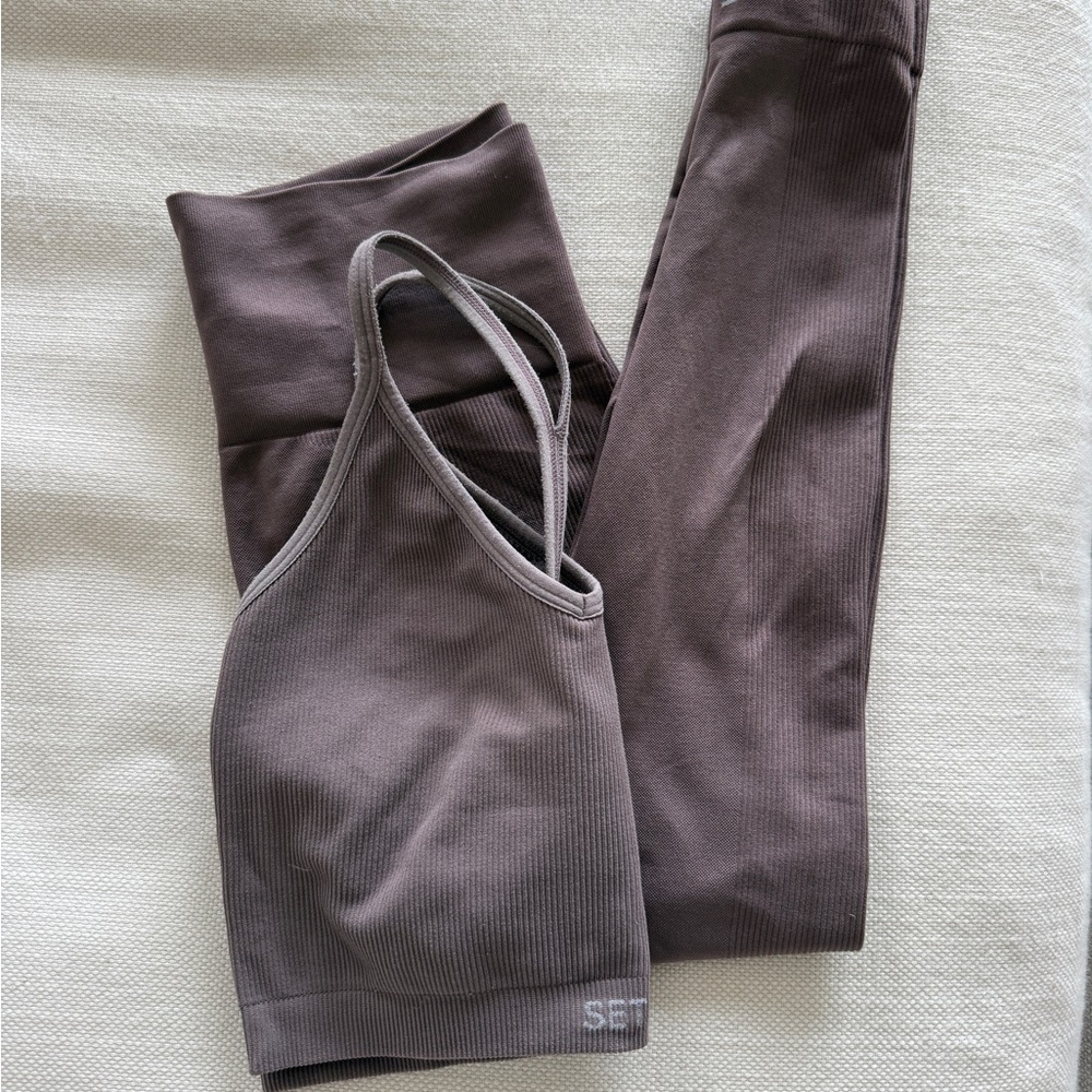 SET Active Brown Ribbed Sports Set - Picture 3 of 11